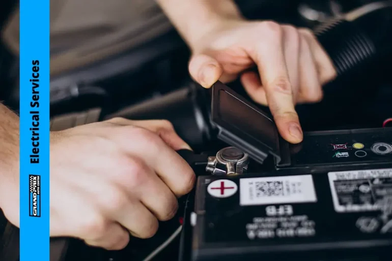 Battery replacement and electrical services at Grand Prix Auto Center in Miami