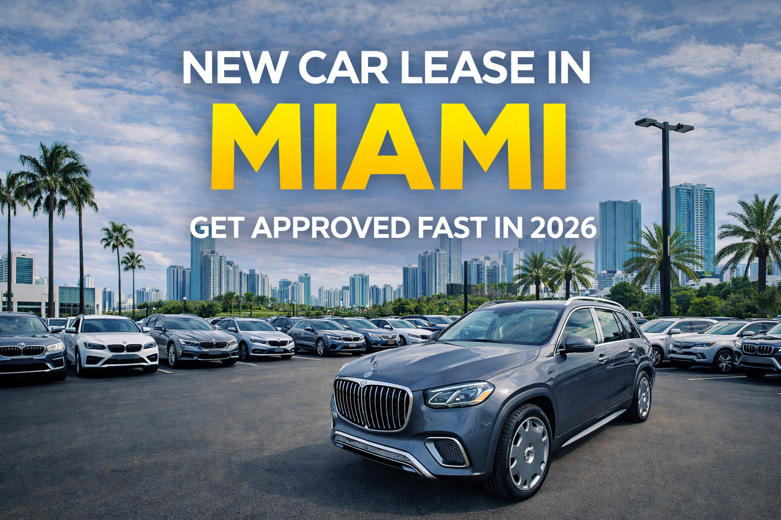 New car lease Miami guide showing luxury vehicles with fast approval options in South Florida